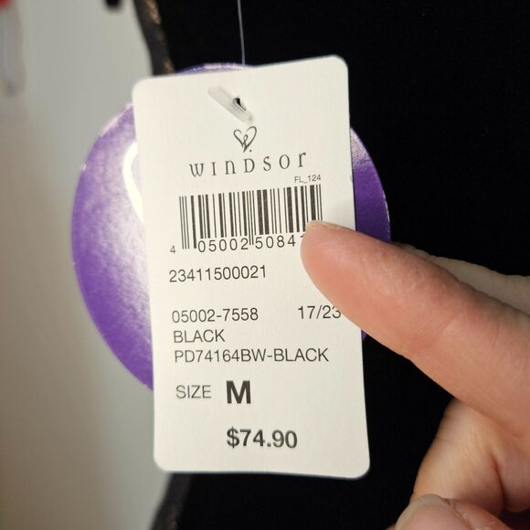 Woman Windsor dark romantic lace velvet croquette bodycon maxi dress size M - Picture 7 of 13